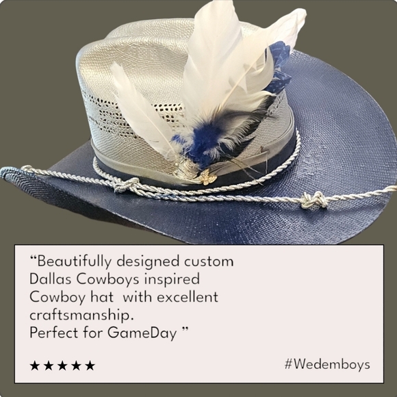 Exclusive Dallas Cowboys Inspired custom Cowboy Hat size 7 1/4 - Picture 5 of 9